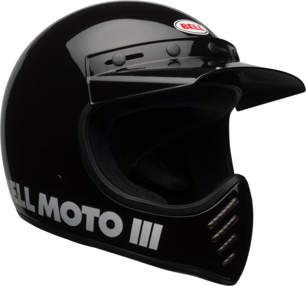 BELL Moto-3 Classic Helm - Glänzend Schwarz